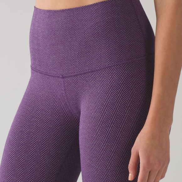 lululemon athletica Pants - Lululemon Hi-Rise Wunder Under Herringbone Grape